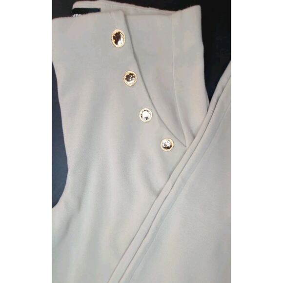 EXPRESS High Rise Trouser Flat Front Sailor Button Wide Leg Pant Womens Sz Small - Picture 3 of 11